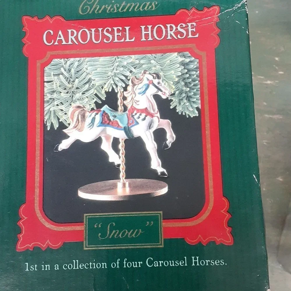 Bundle of 2 1989 Hallmark carousel horse-‎ 